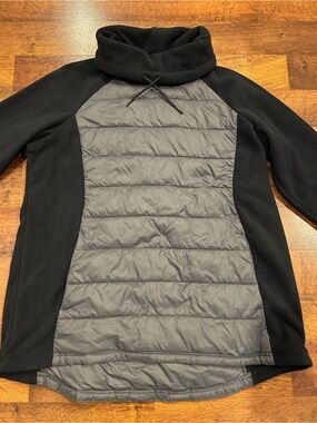 Lands End NWT Insulated Hybrid Fleece Pullover Primaloft Womens Sz XL 1X Black